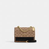 Coach Mini Klare Crossbody Bag In Signature Canvas Gold Tan Black