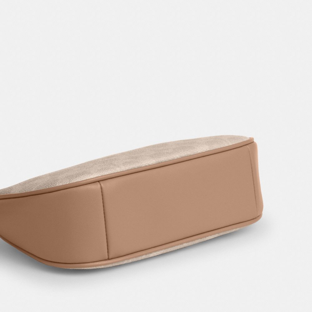 Coach Teri Mini Crossbody Bag In Signature Canvas Silver Sand Taupe