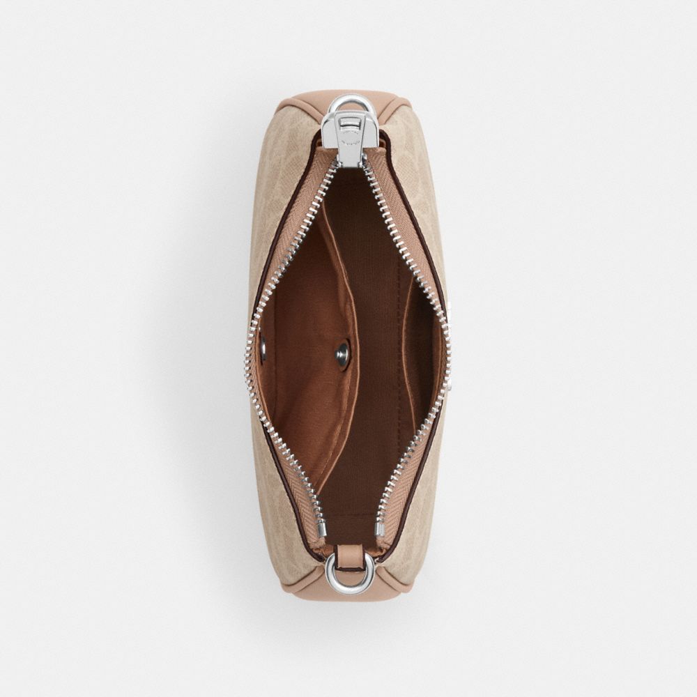 Coach Teri Mini Crossbody Bag In Signature Canvas Silver Sand Taupe