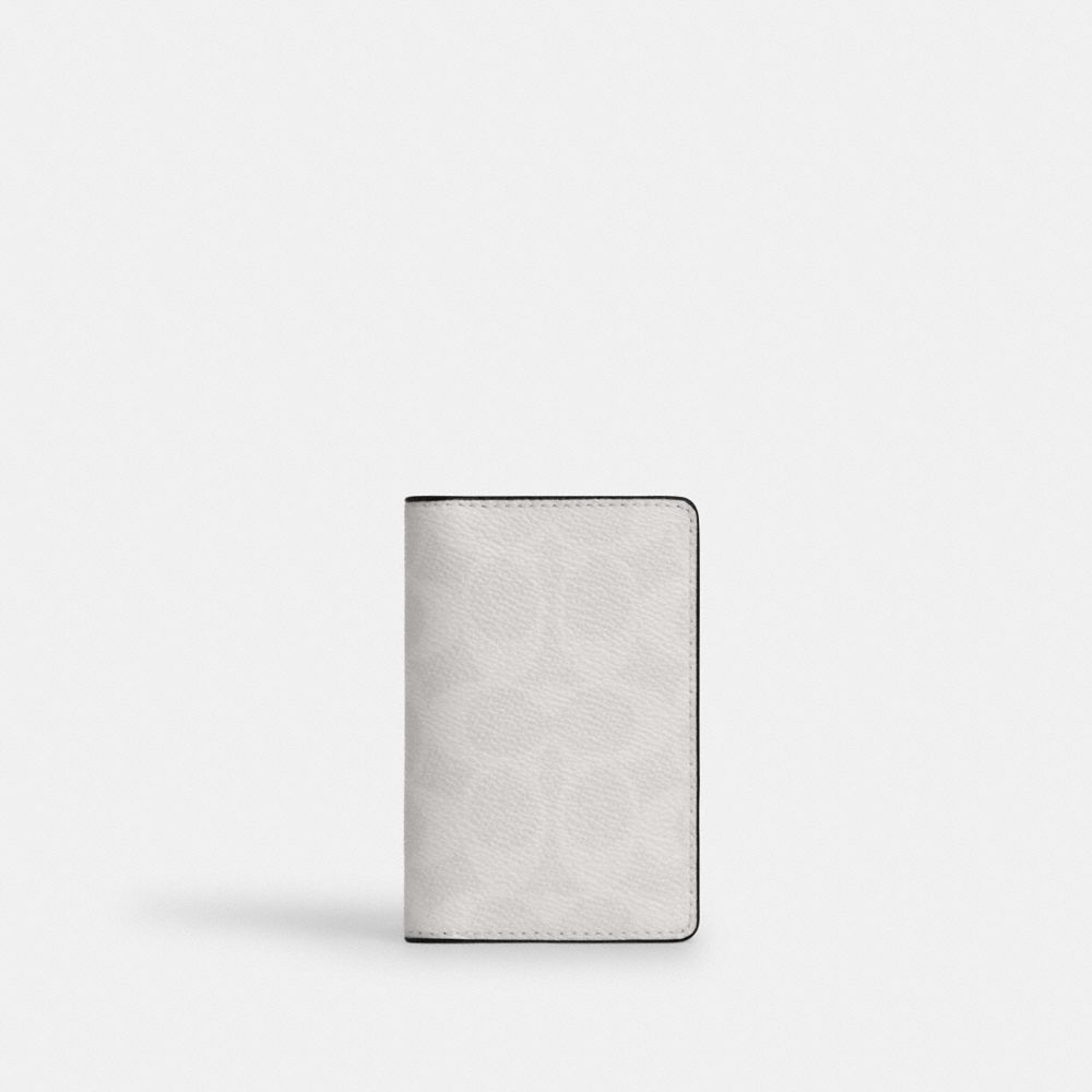 Coach Id Wallet In Signature Canvas Chalk & Black