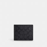Coach 3 In 1 Wallet In Signature Canvas Charcoal Black