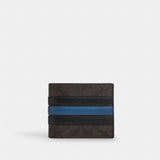 Coach 3 In 1 Wallet In Signature Canvas With Varsity Stripe Walnut Multi
