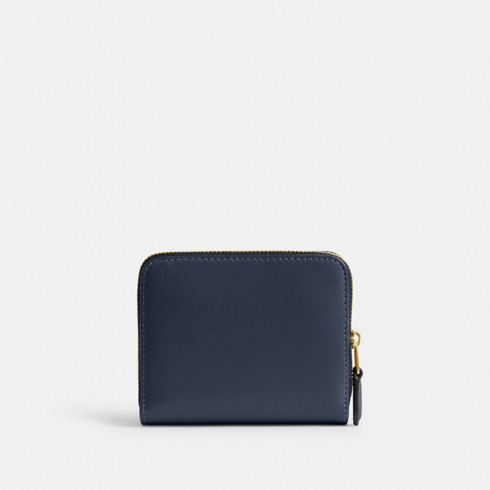 Coach New York Billfold Wallet Brass Navy