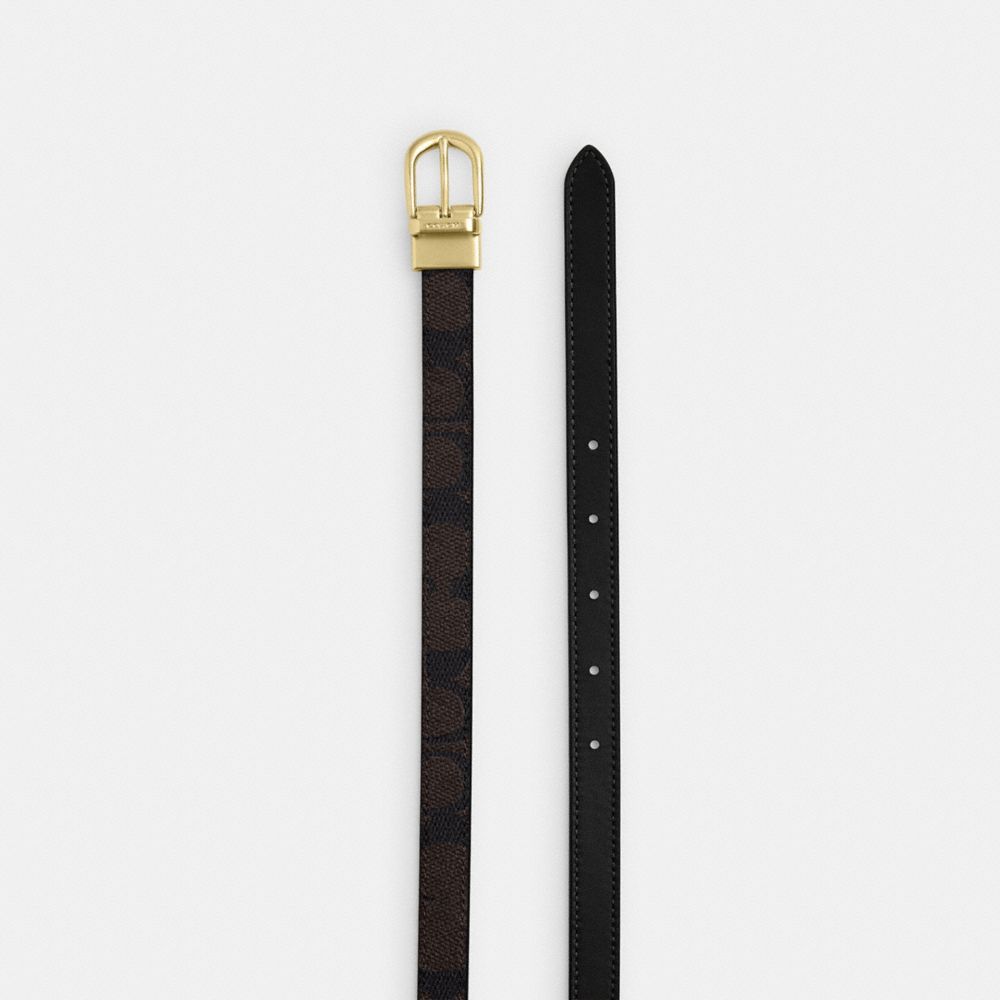 Coach Classic Buckle Cut To Size Reversible Belt, 18 Mm Gold Walnut Black