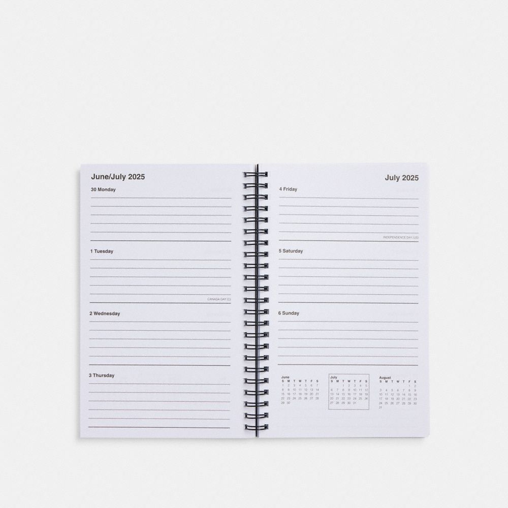 Coach 2024 2025 6 X8 Spiral Diary Book Multi