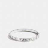 Coach Signature Hinged Bangle Silver