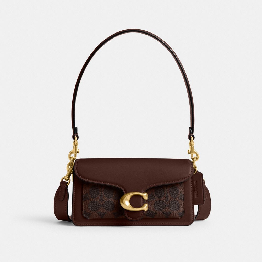 Coach Tabby Shoulder Bag 20 In Signature Canvas Brass Maple