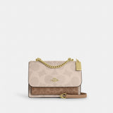 Coach Klare Crossbody Bag In Blocked Signature Canvas Gold Sand Tan
