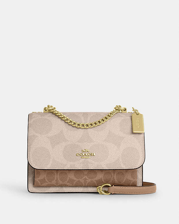Coach Klare Crossbody Bag In Blocked Signature Canvas Signature Canvas-Gold-Sand-Tan