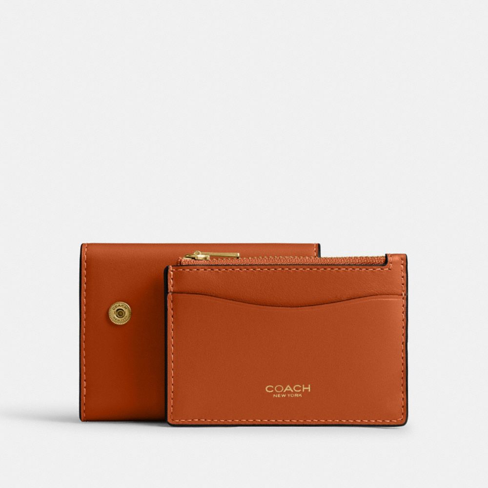 Coach Essential Card Holder Wallet Brass Toffee