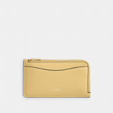 Coach New York Zip Card Case Brass Vanilla