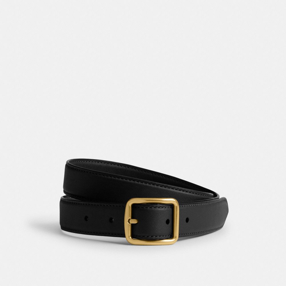 Coach Classic Buckle Belt With Hip Detail, 25 Mm Brass Black