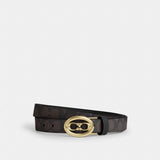 Coach Signature Buckle Cut To Size Belt, 25 Mm Gold Walnut Black