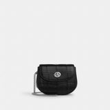 Coach Turnlock Card Case Silver Black