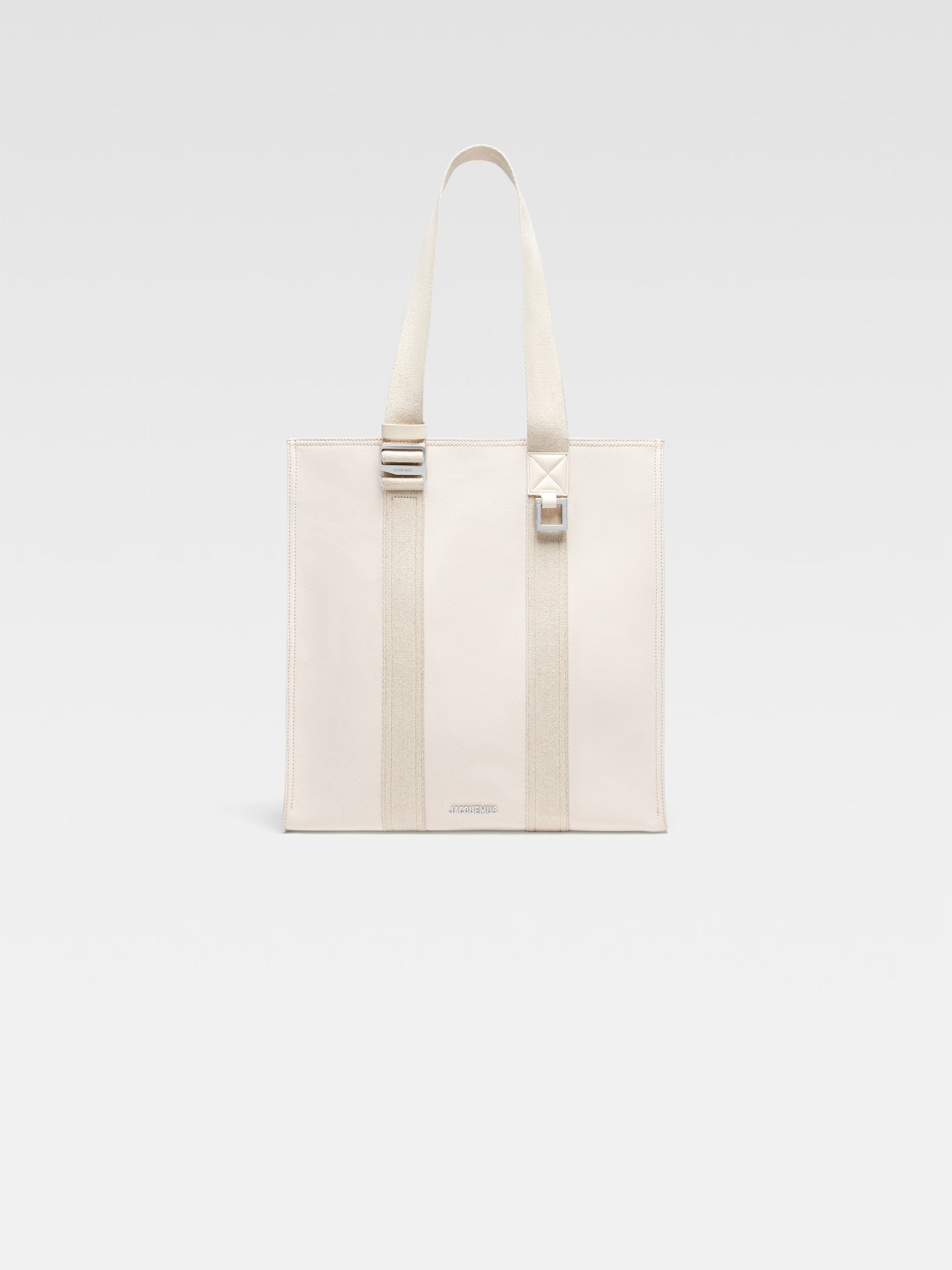 Jacquemus The Cuerda Shopper Bag Cotton Canvas And Leather Tote Bag Off-White