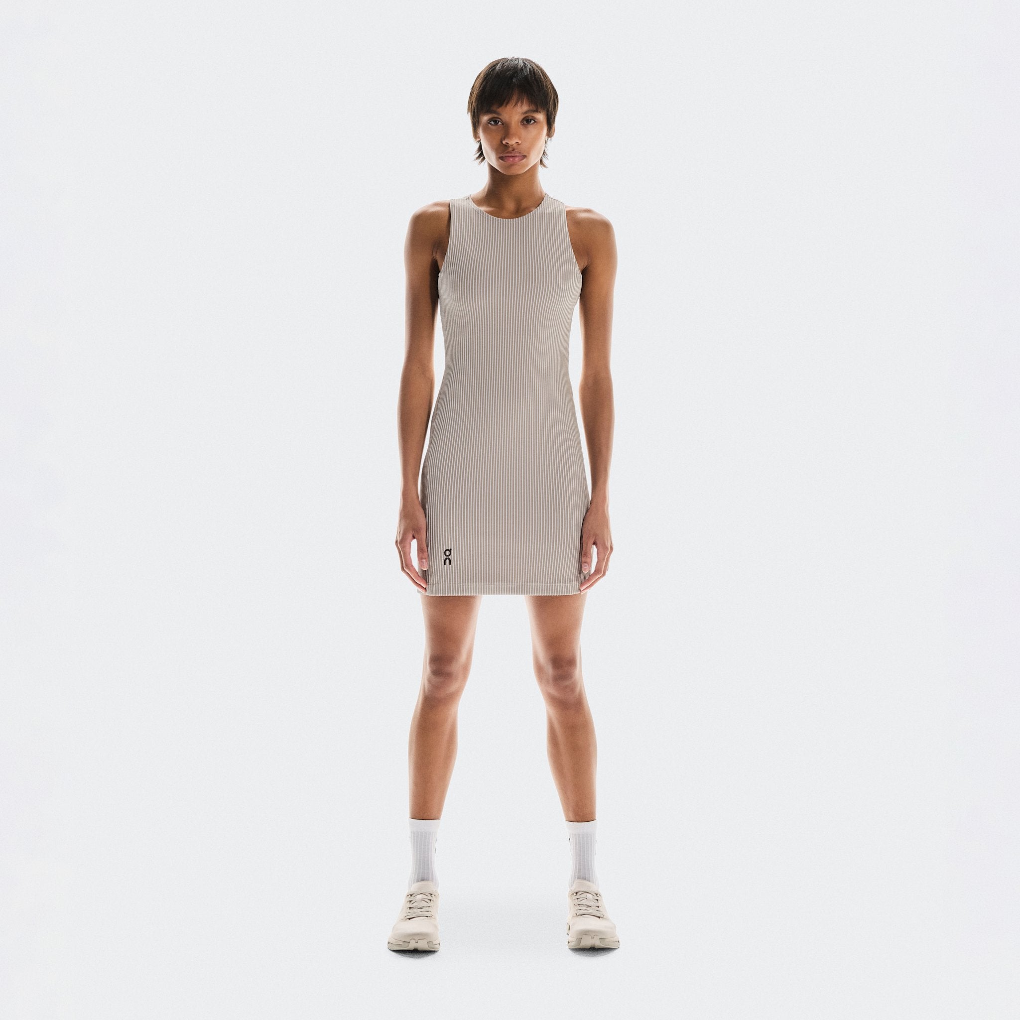 On All-Day Ribbed Dress Desert | White