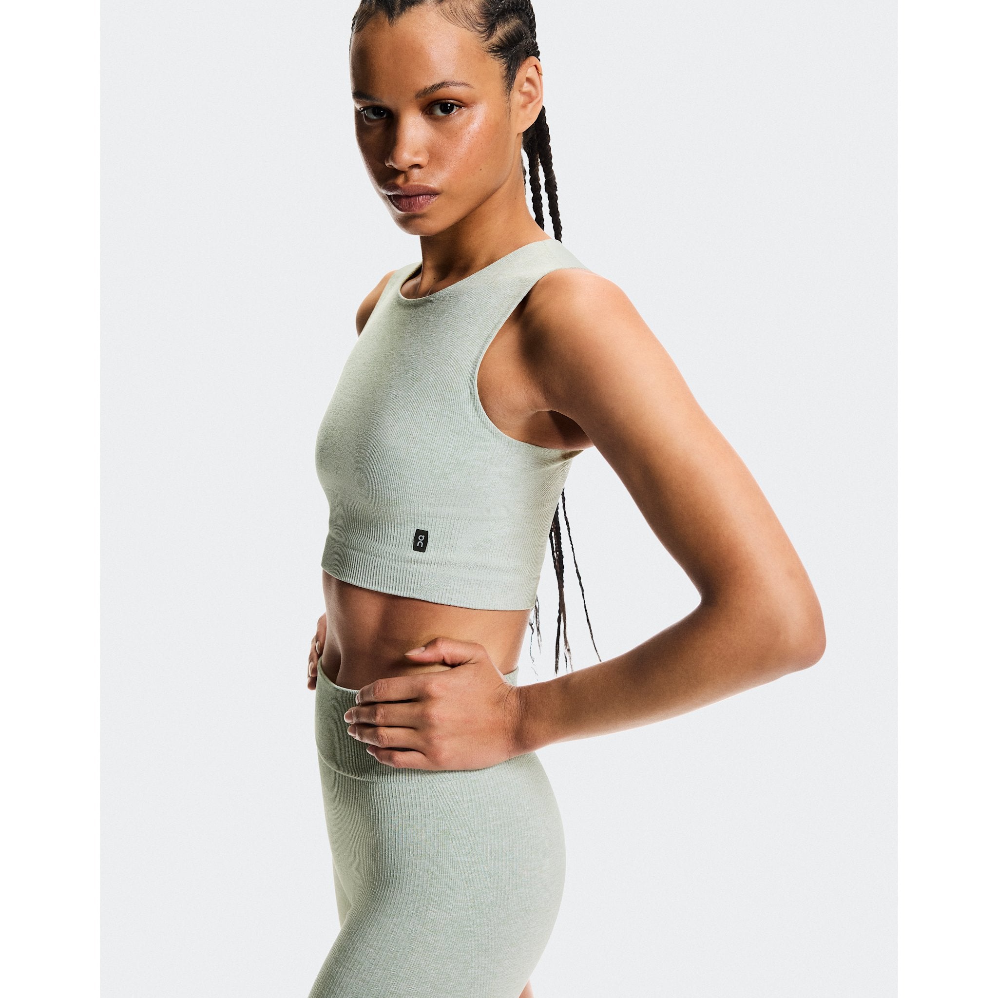 On Studio Knit Crop Mineral Heather
