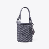 Tory Burch Ella Hand-Crocheted Popcorn Bucket Bag Gray