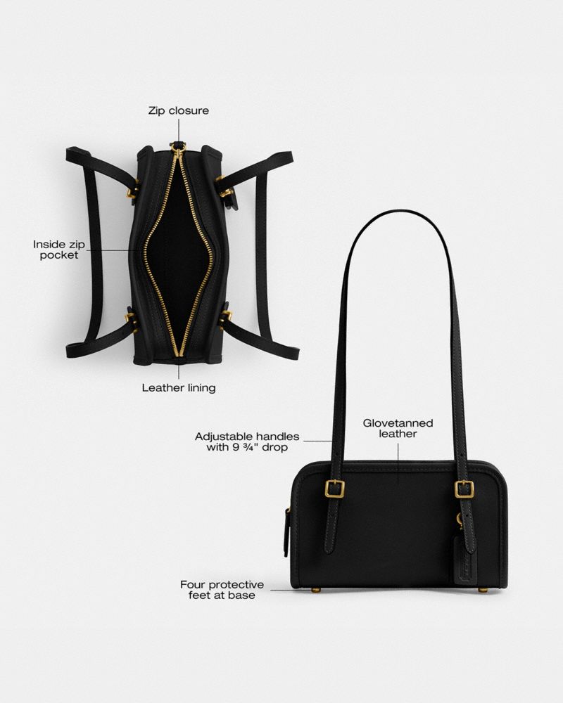 Coach Swing Zip Bag 20 Brass Black
