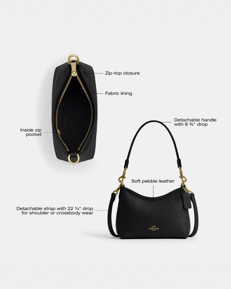 Coach Laurel Small Shoulder Bag Gold Black
