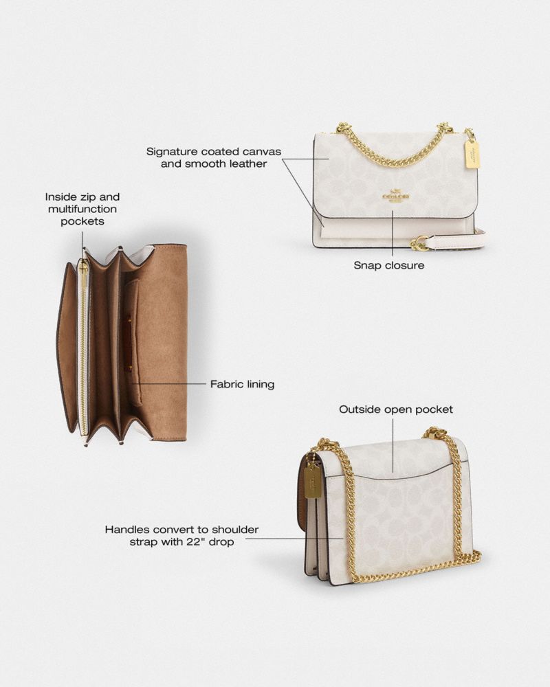 Coach Mini Klare Crossbody Bag In Signature Canvas Gold White Chalk