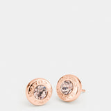 Coach Open Circle Stone Stud Earrings Rose Gold
