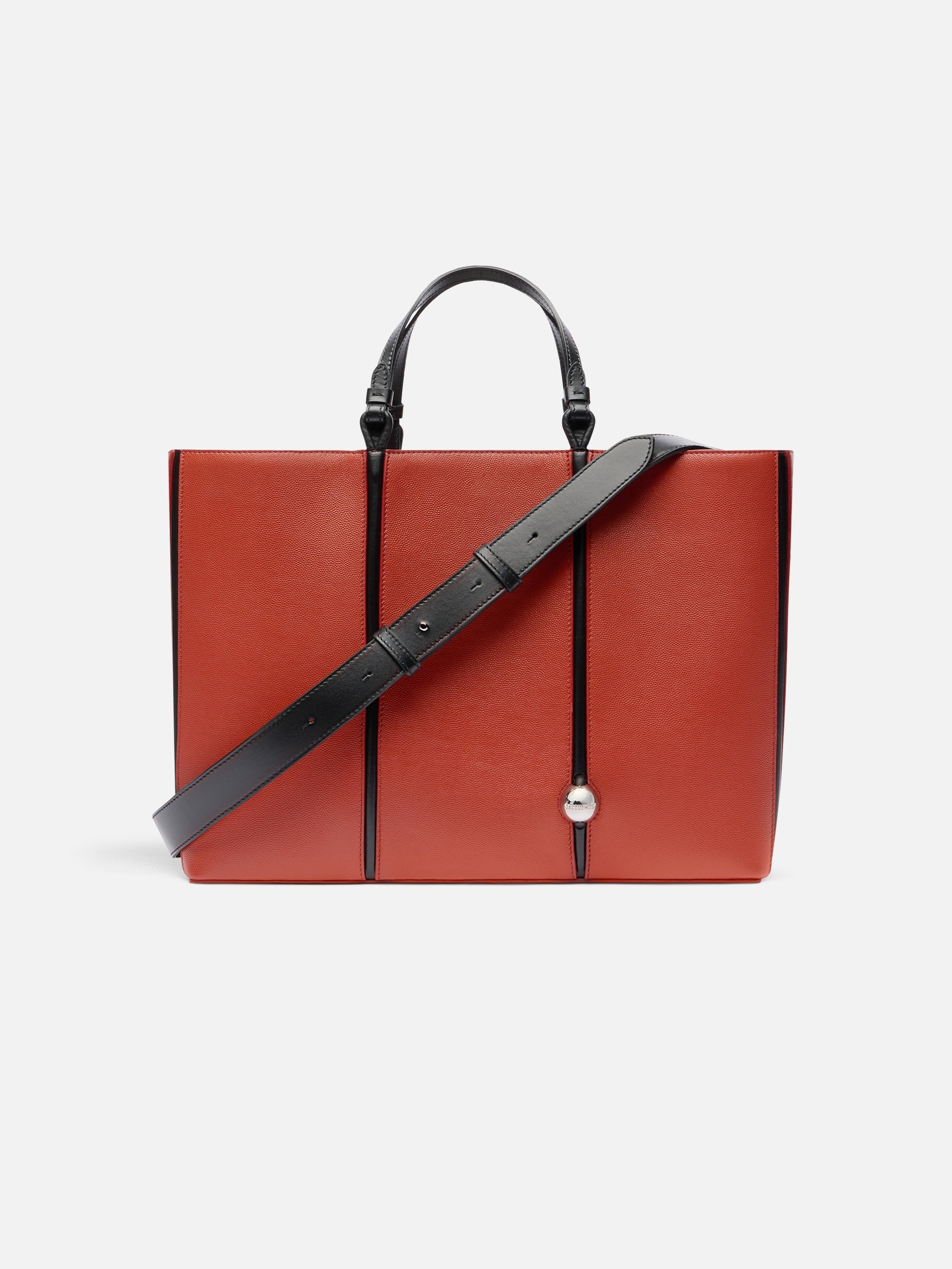 Jacquemus The Marino Horizontal Shopper Bag Soft Leather Tote Bag Terracotta