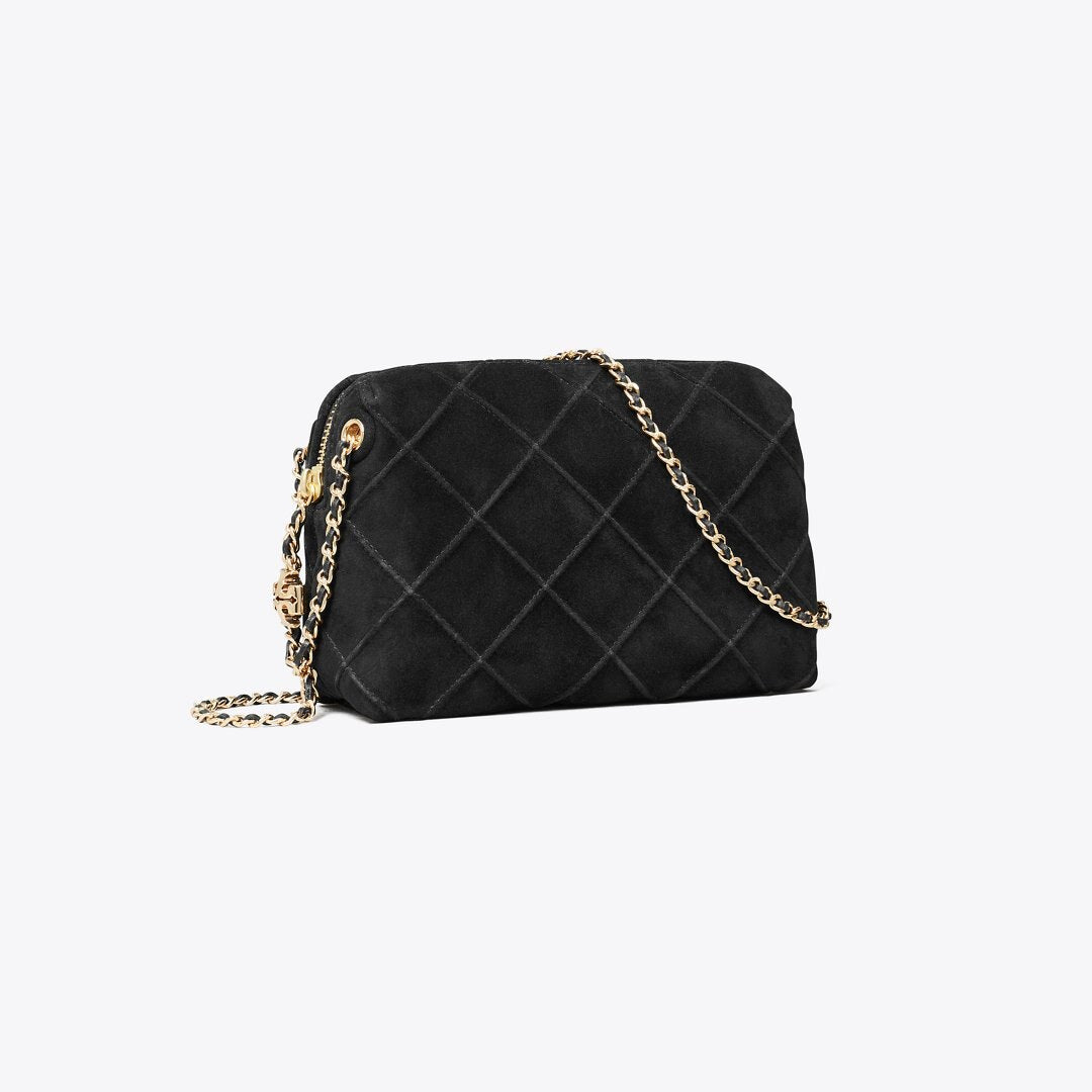 Tory Burch Fleming Soft Suede Crossbody Bag Black