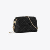 Tory Burch Fleming Soft Suede Crossbody Bag Black