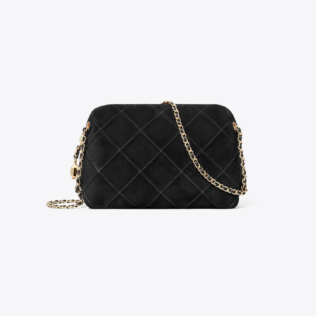 Tory Burch Fleming Soft Suede Crossbody Bag Black