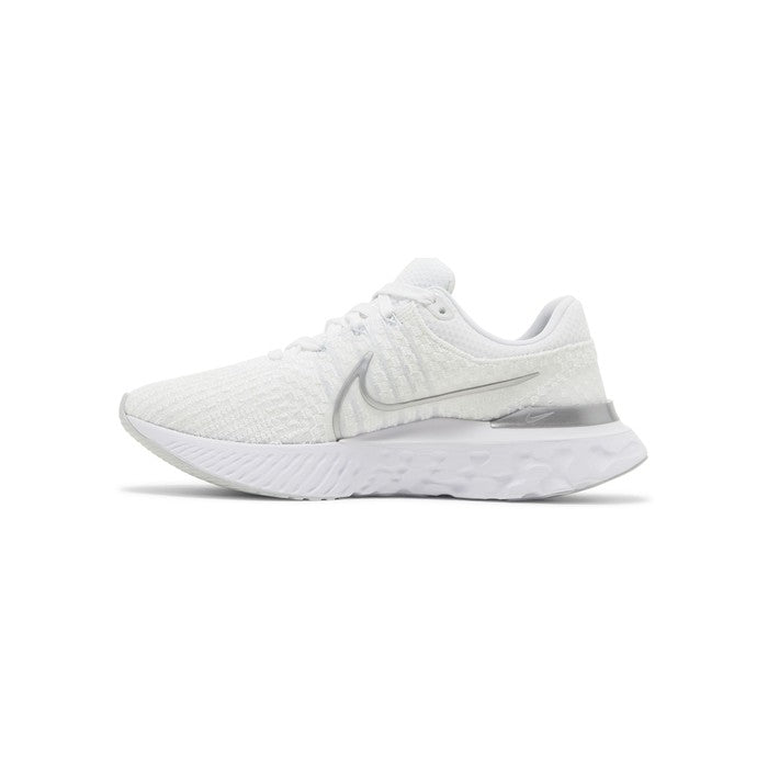 Nike Wmns React Infinity Run Flyknit 3 'White Metallic Silver'