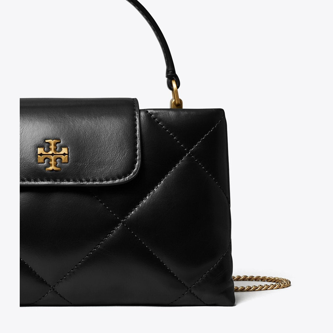 Tory Burch Kira Diamond Quilt Top-Handle Bag Black