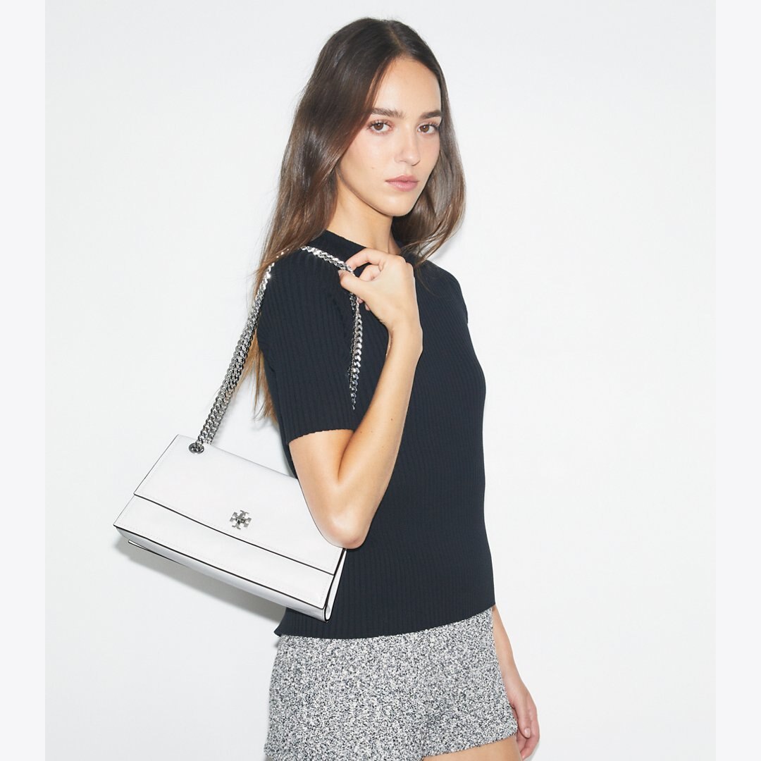 Tory Burch Kira Turnlock Shoulder Bag BIANCO