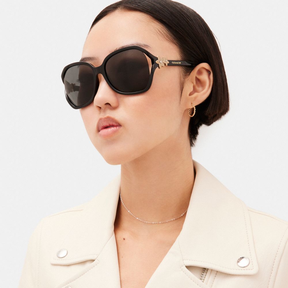 Coach Integration Flower Sunglasses Black