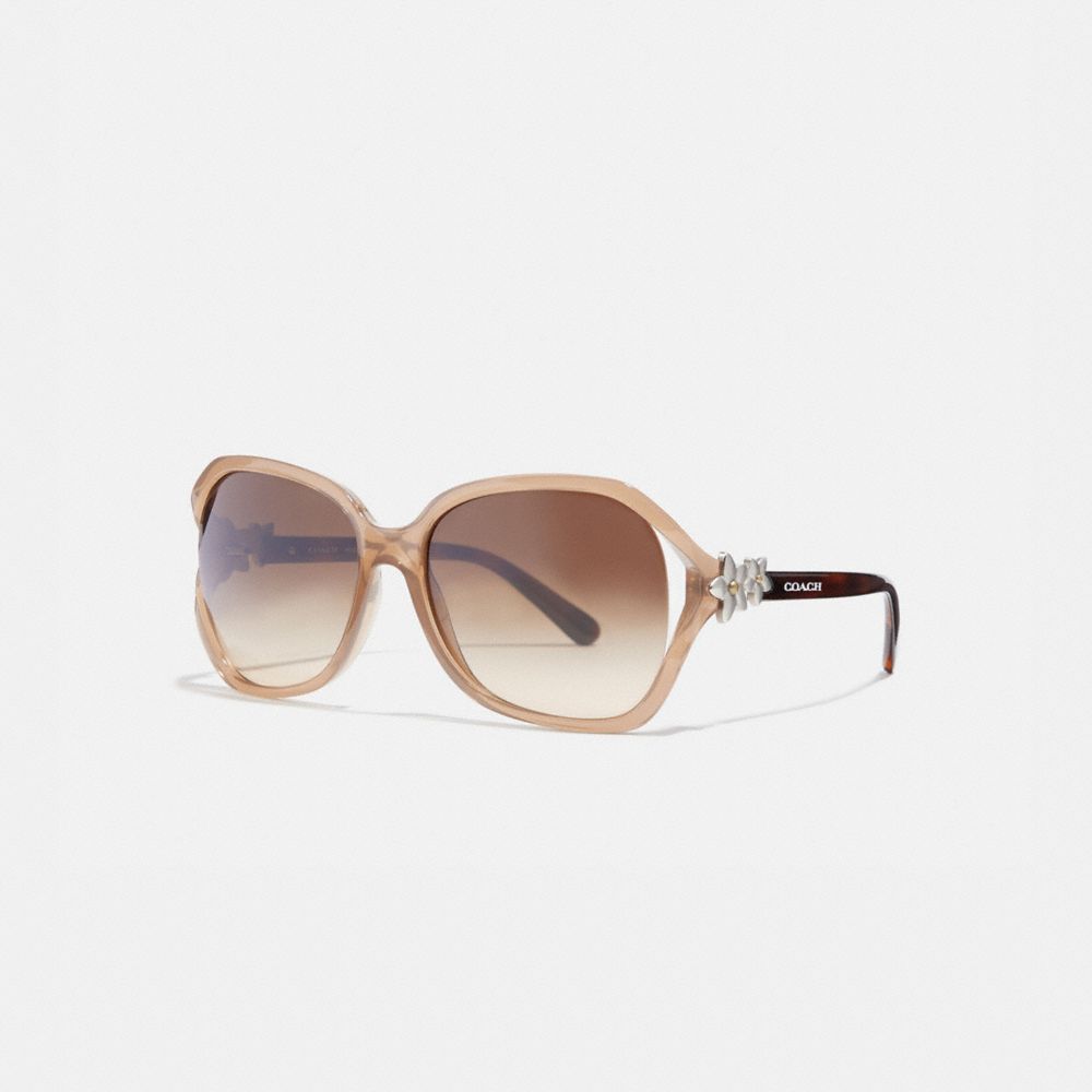 Coach Integration Flower Sunglasses Milky Light Brown
