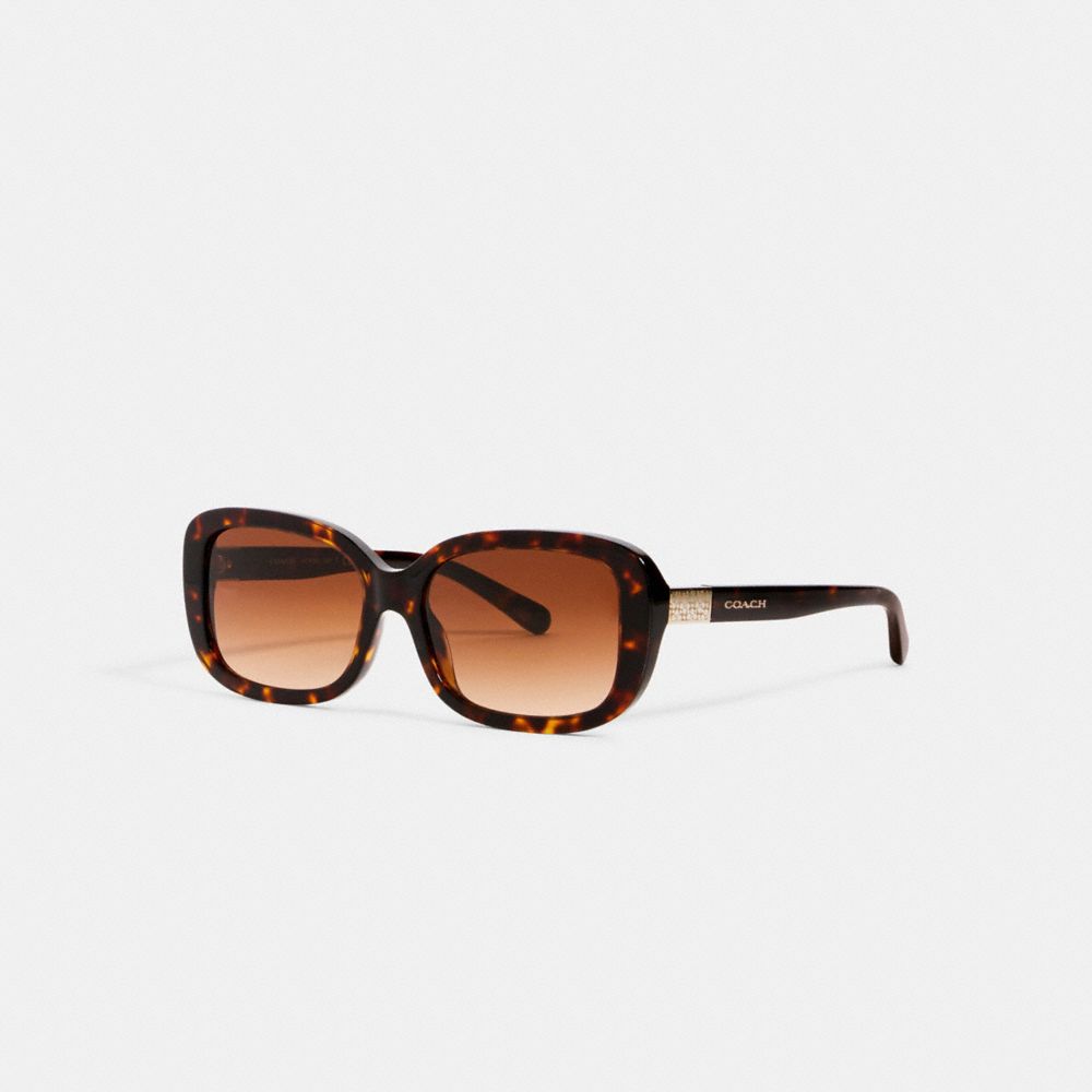Coach Signature Rectangle Sunglasses DARK TORTOISE