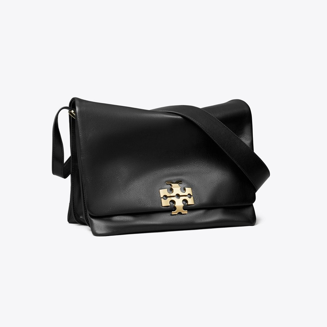 Tory Burch Large Charlie Runway Shoulder Bag BLACK/GOLD