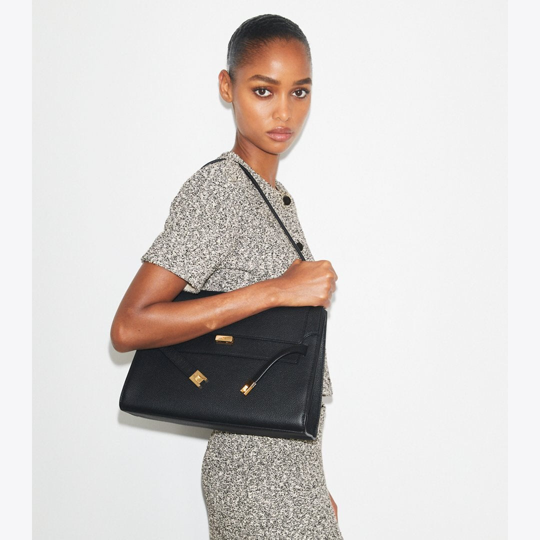 Tory Burch Large Lee Radziwill Shoulder Bag Black