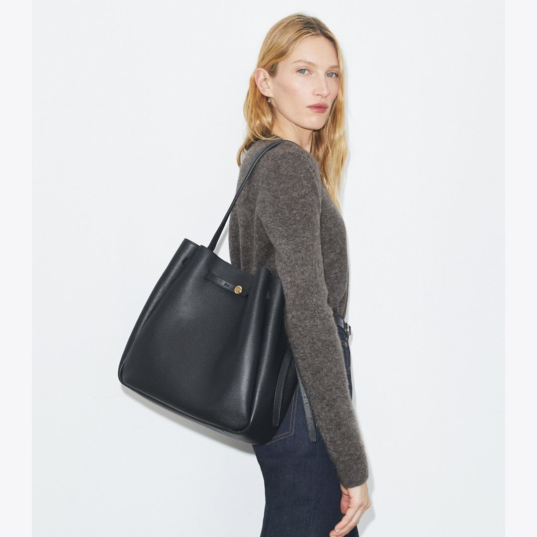 Tory Burch Large Romy Bucket Bag Black