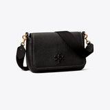Tory Burch Leather Flap Crossbody Black