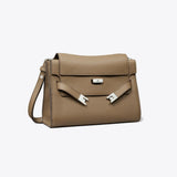 Tory Burch Lee Radziwill Pebbled Shoulder Bag Wild Mushroom