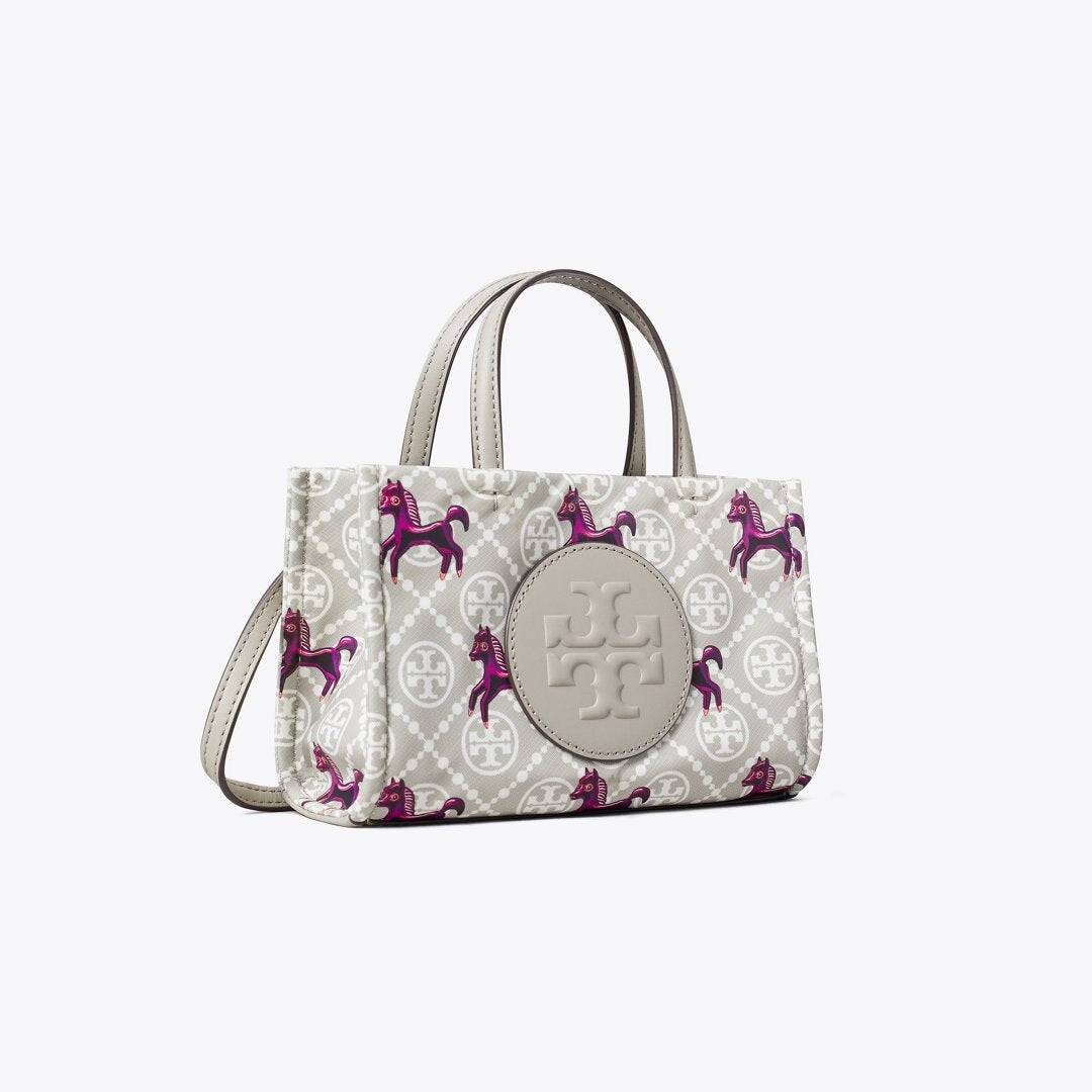 Tory Burch Mini Ella Horse Tote Gray / Magenta
