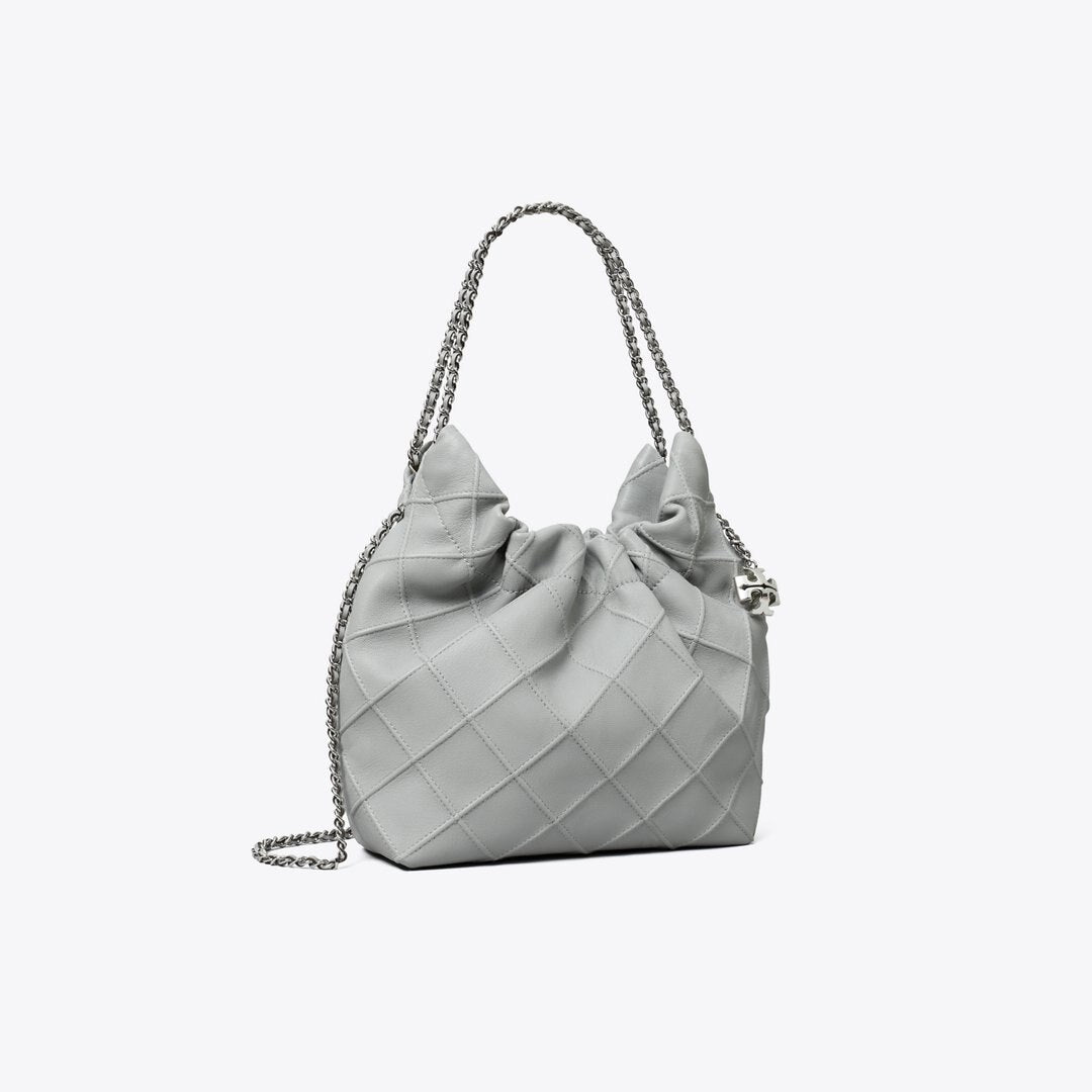 Tory Burch Mini Fleming Soft Hobo Bag Gray