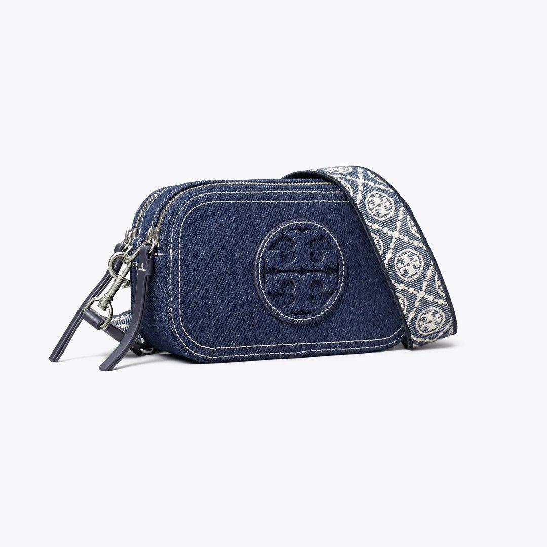 Tory Burch Mini Miller Denim Crossbody Bag Royal Navy