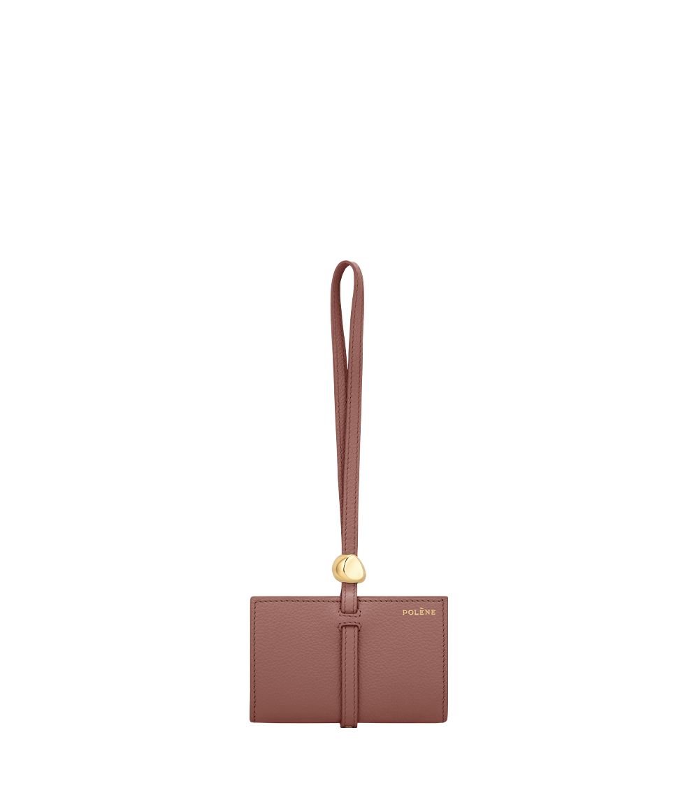 Polene Kayé Card Holder - Textured Duo Blush