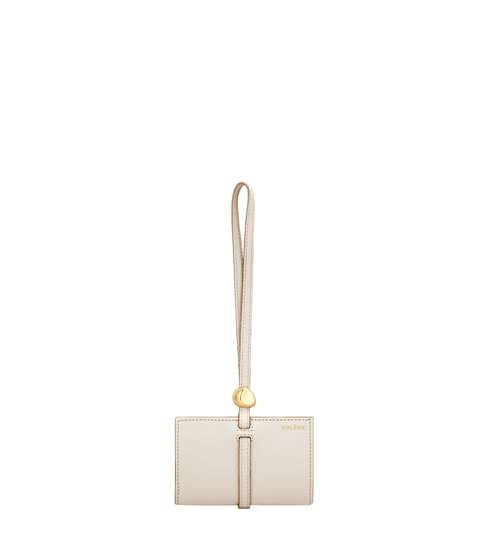 Polene Kayé Card Holder - Textured Duo Chalk