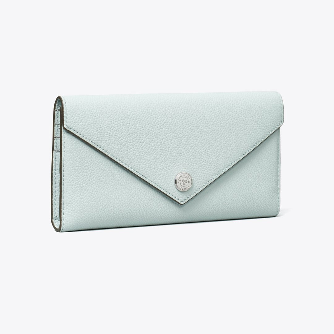 Tory Burch Pebbled Envelope Wallet Sea