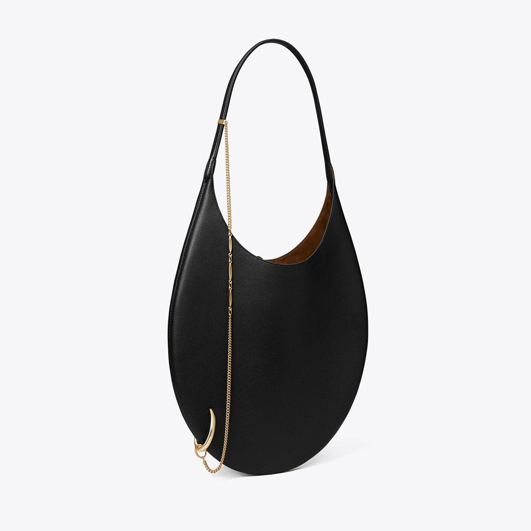 Tory Burch Pierced Soft Bag BLACK/GOLD