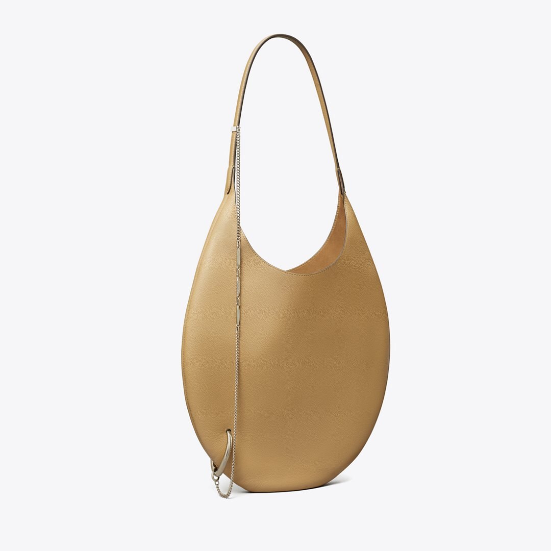 Tory Burch Pierced Soft Bag Light Sand