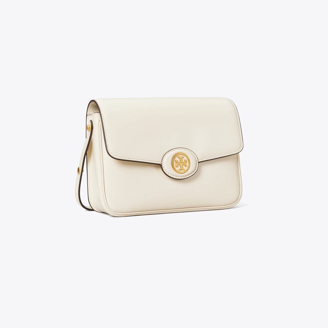 Tory Burch Robinson Spazzolato Shoulder Bag SHEA BUTTER